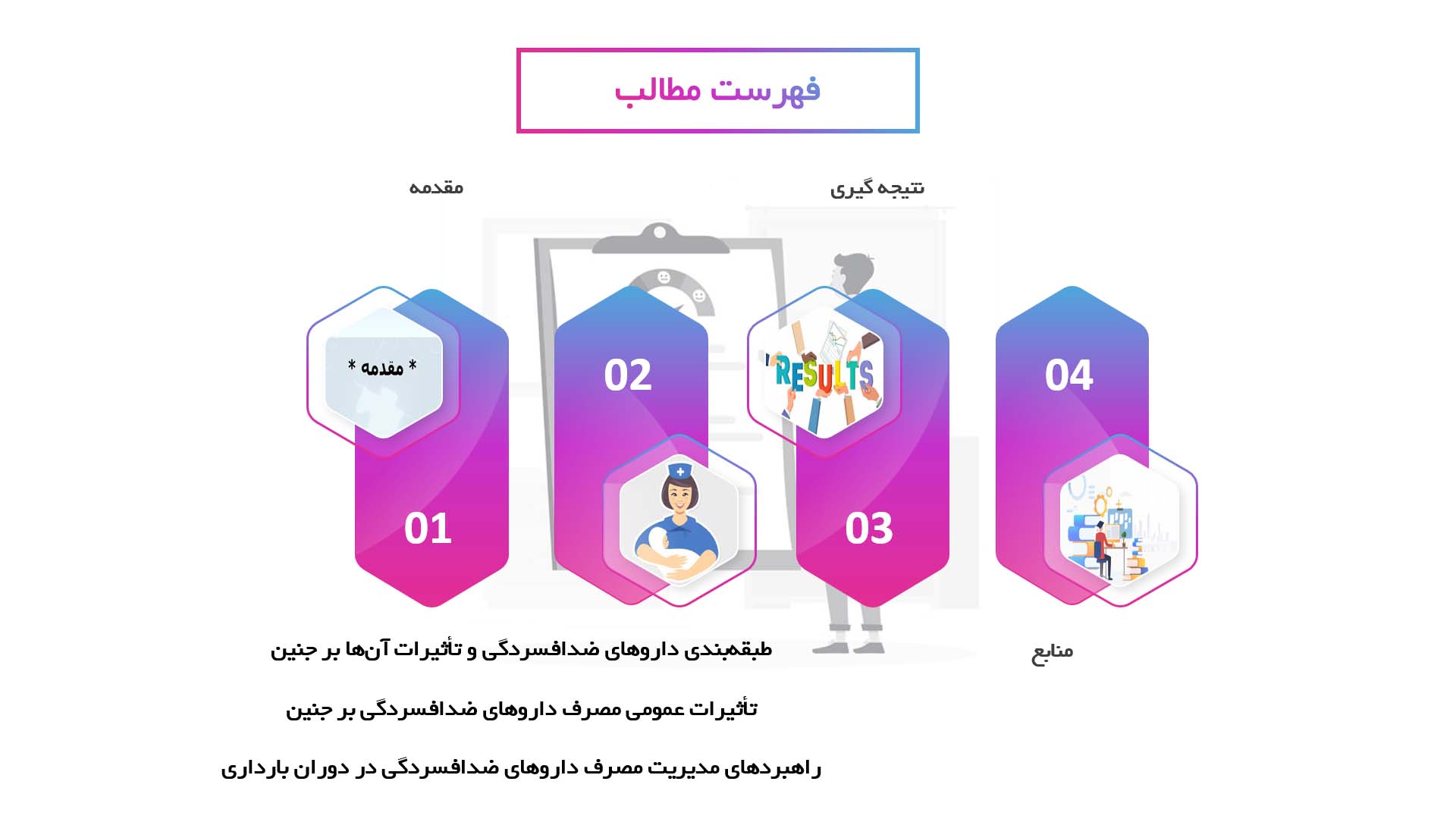 پاورپوینت در مورد تأثیرات مصرف داروهای ضدافسردگی بر جنین